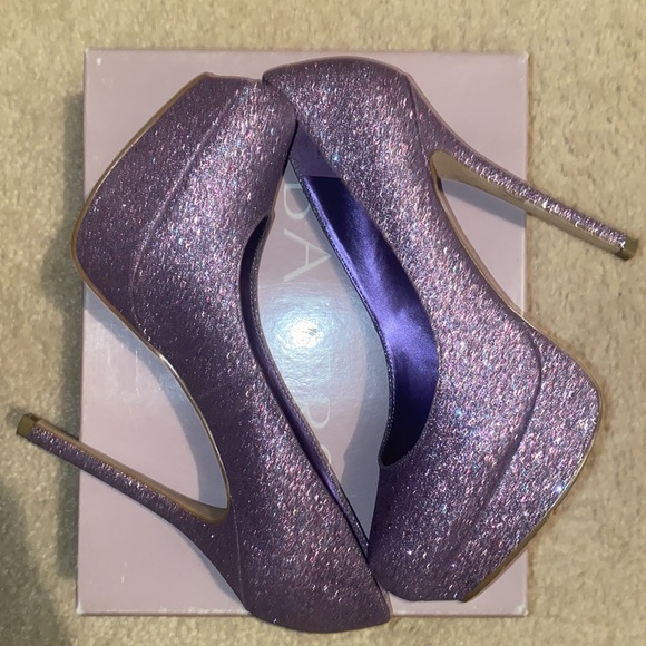 Bakers Shoes Baker Glitter Heels Bakers Shoes Purple Glitter Heels